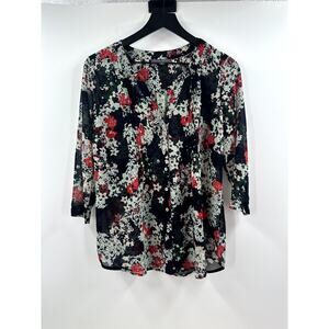 A Pea in the Pod Floral Sheer Maternity Blouse Size Small